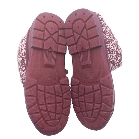 NWT Kensie Booties wine colored suede feel knit top snow boots - size 6 - Picture 8 of 9